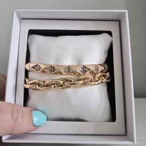 Chic Gold-Tone Bracelet Duo